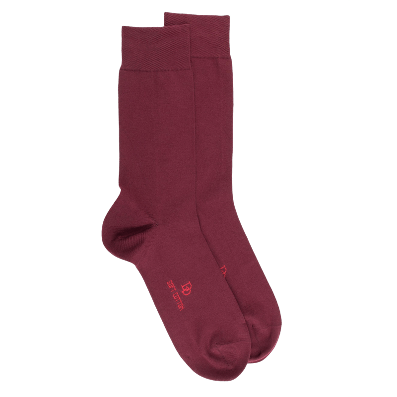 Men's socks in soft Egyptian cotton - Burgundy | Doré Doré