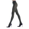 Plain knitted cotton tights - Larch green