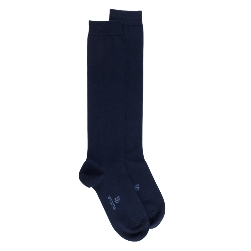 Women's soft cotton knee high socks - Blue | Doré Doré
