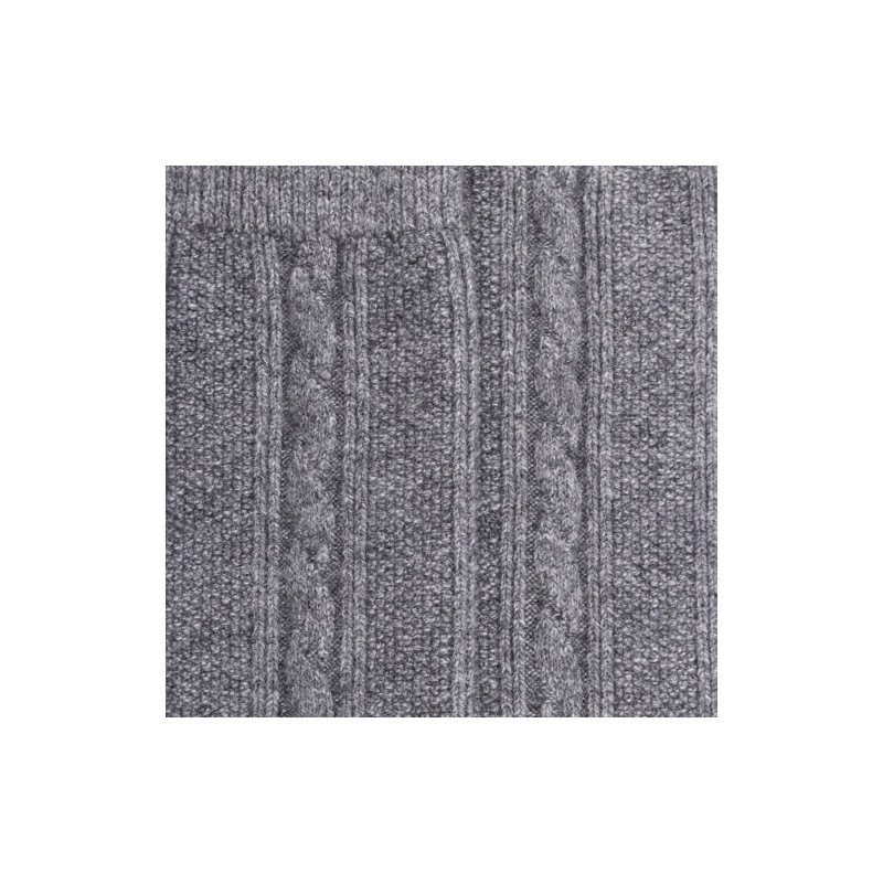 Women's wool and cashmere cable knee-highs - Grey