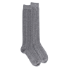 Women's wool and cashmere cable knee-highs - Grey
