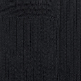 Men's 100% mercerised cotton lisle ribbed socks - Black | Doré Doré