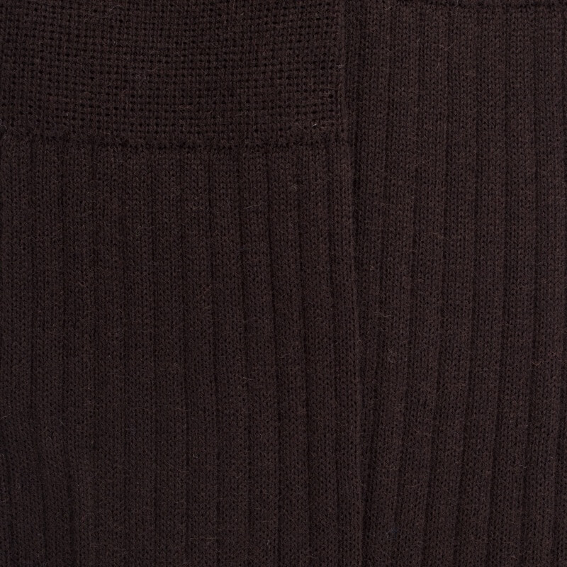 Men's merino wool ribbed socks - Chocolate brown | Doré Doré