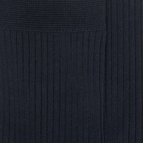 Men's 100% mercerised cotton lisle ribbed socks - Dark blue | Doré Doré
