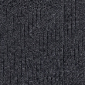 Men's 100% mercerised cotton lisle ribbed socks - Dark grey | Doré Doré