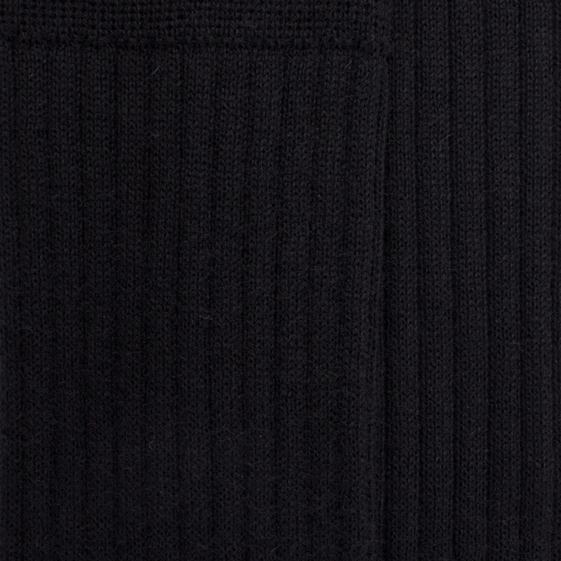 Men's merino wool ribbed knee-high socks  - Black | Doré Doré