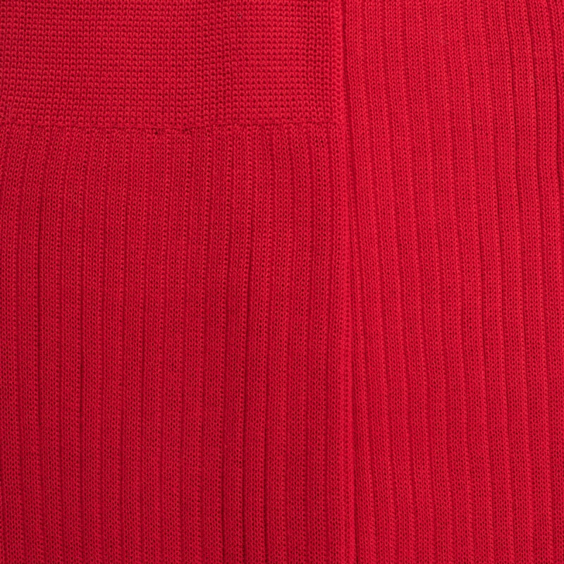 Men's pure cotton lisle ribbed knee-high socks - Red | Doré Doré