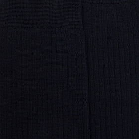 Men's pure cotton lisle ribbed knee-high socks - Dark blue | Doré Doré