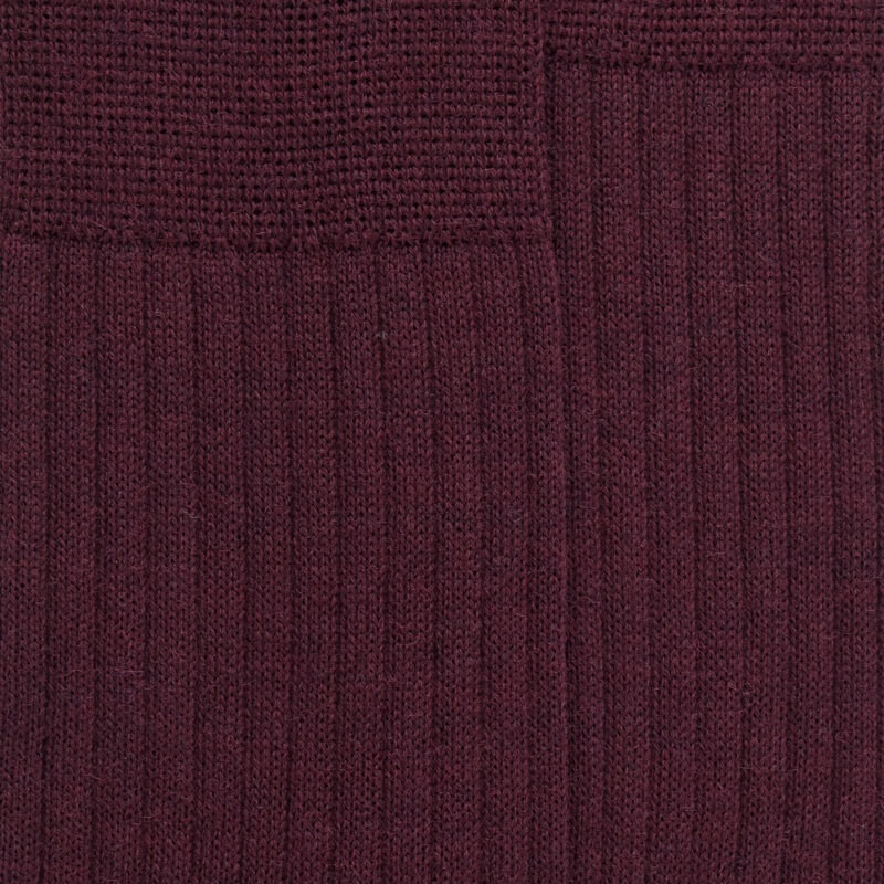 Men's merino wool ribbed socks - Burgundy | Doré Doré