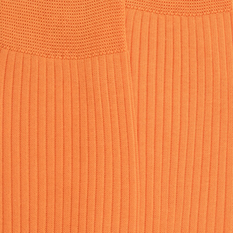 Men's ribbed socks in mercerised cotton lisle - Apricot