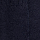 Women's long wool and cashmere plain socks - Navy | Doré Doré