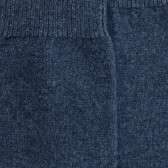 Women's long wool and cashmere plain socks - Blue | Doré Doré