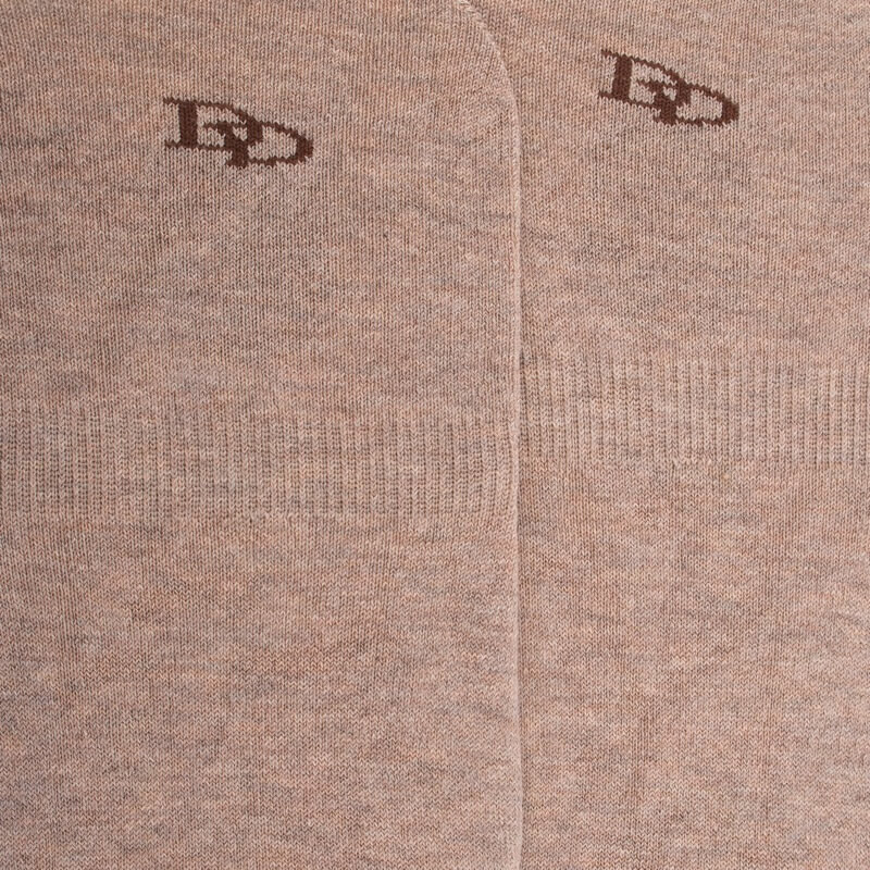 Egyptian cotton footlets in flat knit - Beige | Doré Doré