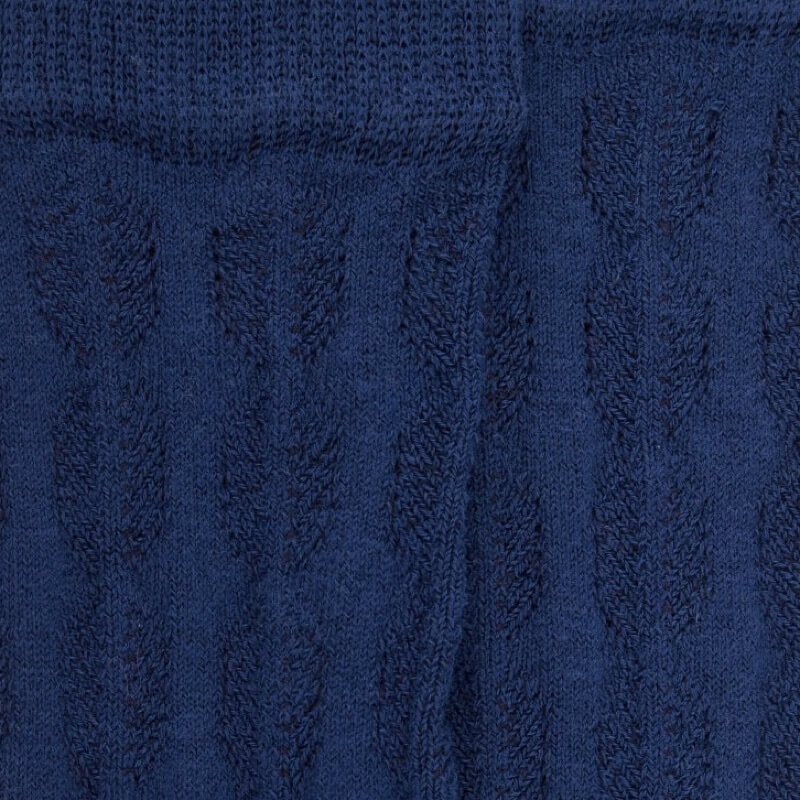 Kids' openwork cotton knee-high socks - Royal Blue | Doré Doré