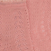 Women's openwork cotton lisle ankle socks with glitter contrast cuff - Rose Praline | Doré Doré