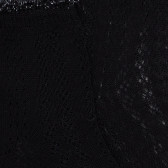 Women's openwork cotton lisle ankle socks with glitter contrast cuff - Black | Doré Doré