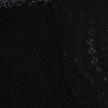 Women's openwork cotton lisle ankle socks with glitter contrast cuff - Black | Doré Doré