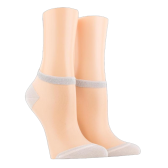 Transparent socks with shiny lurex toes and heels - White and silver
