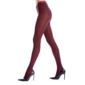 Women's tights in cotton rib vanisé - Plum colour | Doré Doré