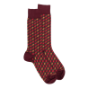 Men's Egyptian cotton socks patterned 3D cubes - Aubergine | Doré Doré