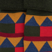 Children's geometric patterned cotton anti-slip socks - Red | Doré Doré