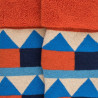 Children's geometric patterned cotton anti-slip socks - Royal Blue | Doré Doré