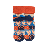 Children's geometric patterned cotton anti-slip socks - Royal Blue | Doré Doré