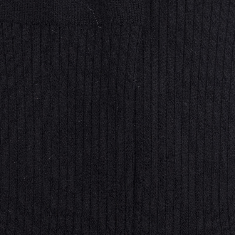 Women's plain wool ribbed socks - Black | Doré Doré