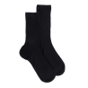 Women's plain wool ribbed socks - Black