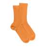 Women's plain wool ribbed socks - Orange spices