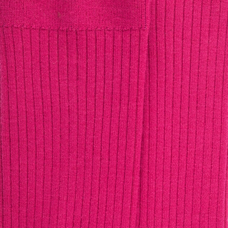 Women's plain wool ribbed socks - Oleander rose | Doré Doré
