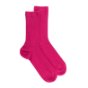Women's plain wool ribbed socks - Oleander rose | Doré Doré
