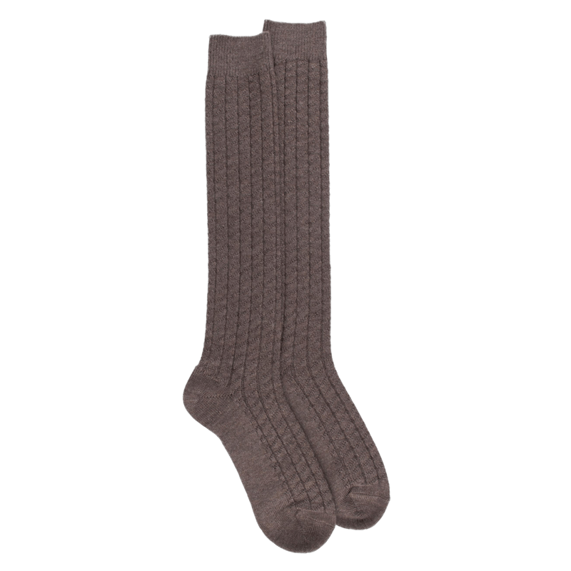 Men's heavy wool long socks - Light brown | Doré Doré