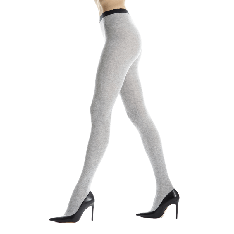 Women's plain cotton tights - Grey Stone | Doré Doré