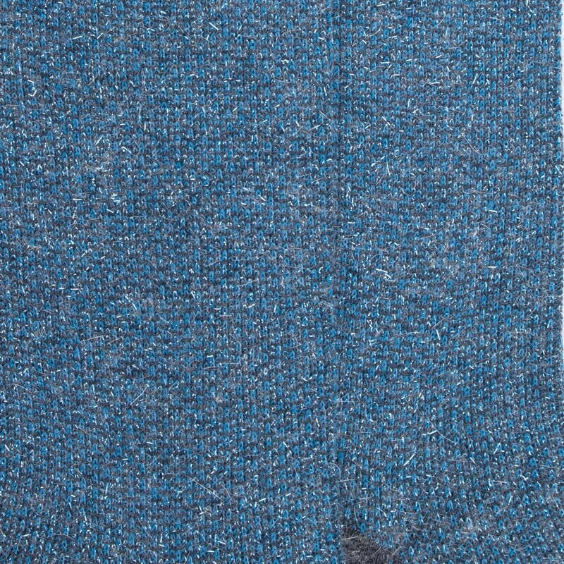 Women's glitter elastic-free wool and angora socks - Fisherman's blue | Doré Doré