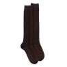 Women's wool and cashmere knee-highs with twisted pattern - Brown Chocolate | Doré Doré