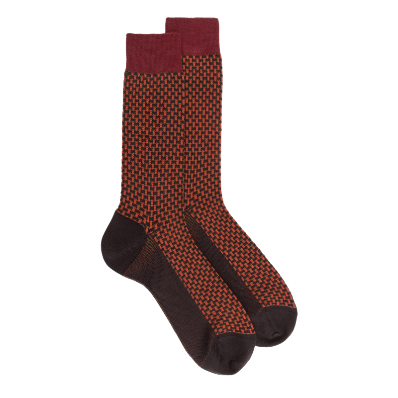 Men's wool woven socks in three colors - Brown Chocolate | Doré Doré
