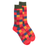 Men's checkered cotton socks - Red | Doré Doré