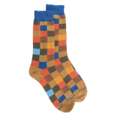 Men's checkered cotton socks - Safran | Doré Doré