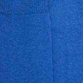 Women's long wool and cashmere plain socks - Blue France | Doré Doré