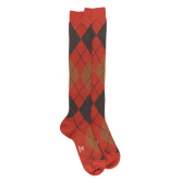 Men's long wool socks patterned in three colors - Orange | Doré Doré