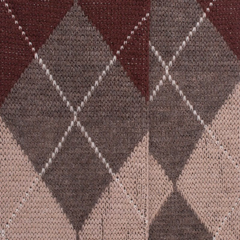Men's long wool socks patterned in three colors - Light brown | Doré Doré