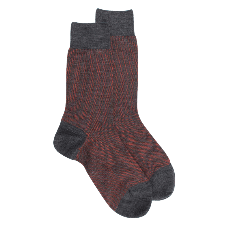 Men's caviar patterned wool socks - Grey | Doré Doré