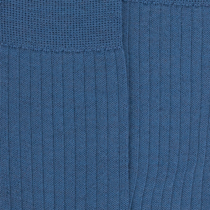Men's wool ribbed socks - Blue Macadam | Doré Doré