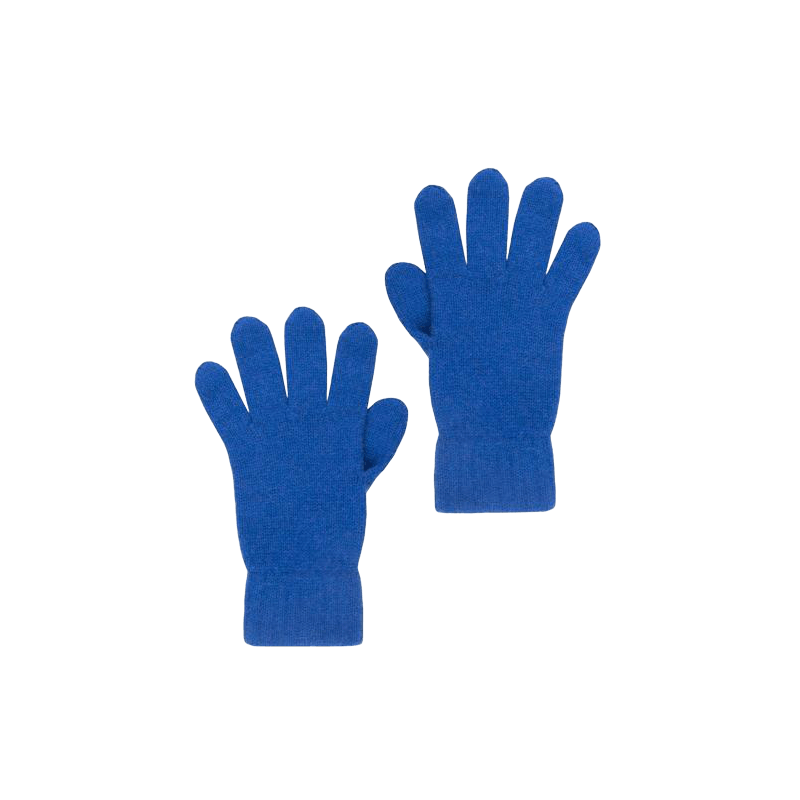 Unisex wool and cashmere plain gloves - Blue France | Doré Doré
