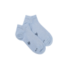 Kids' glitter cotton sneaker socks - Blue Wale