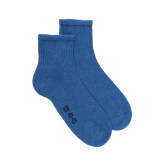Men's cotton ankle socks with padded sole - Light Blue Jeans | Doré Doré