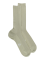 Men's elastic-free ribbed cotton lisle socks - Green Sage