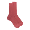 Men's ribbed socks made of 100% solid-colored Scottish thread - Pink | Doré Doré