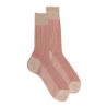 Men's two-tone ribbed cotton lisle socks - Beige Grege | Doré Doré